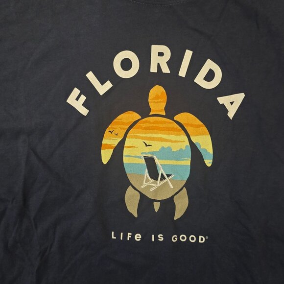 Life Is Good Crusher Tee Florida Sea Turtle Design Mens Long Sleeve T-Shirt XX-L - Picture 2 of 6